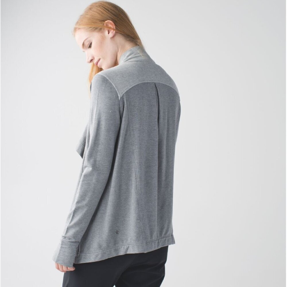 Lululemon Coast Wrap Jacket Heathered Mod Medium Grey Size 6 - Picture 2 of 6